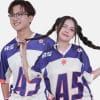 Áo Lớp Oversize Cổ Tim Màu Tím AL704
