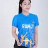 Áo chạy bộ xanh navy in 3D - TT1505, cận nữ nhìn thẳng
