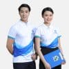 Áo Thun Đồng Phục Công Ty Trắng Phối Xanh Dương