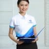 Áo Thun Đồng Phục Công Ty Trắng Phối Xanh Dương - Ảnh 5