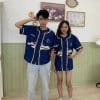 Áo lớp Super Bowl xanh đen AL306, nam nữ cùng giơ tay