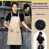 Tạp Dề Nhà Hàng Khuy Ngoài Màu Vàng Ghi - Ảnh 2