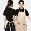 Tạp Dề Nhà Hàng Khuy Ngoài Màu Vàng Ghi