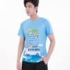 Áo đồng phục team building màu xanh dương - TT1703, cận nam nhìn sang bên