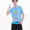 Áo đồng phục team building màu xanh dương - TT1703, cận nam giơ tay