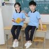 Đồng Phục Thể Dục Trường Học Tiểu Học Màu Xanh Dương Phối Quần Màu Xanh Đen- TDTH014 - Ảnh 2
