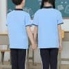 Đồng Phục Thể Dục Trường Học Tiểu Học Màu Xanh Dương Phối Quần Màu Xanh Đen- TDTH014 - Ảnh 5