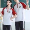 Đồng Phục Thể Dục Trường Học Trung Học Màu Trắng Phối Đỏ - TDTRH004