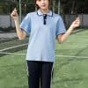 Đồng Phục Thể Dục Trường Học Trung Học Màu Xanh Dương Phối Quần Màu Xanh Đen - TDTRH002