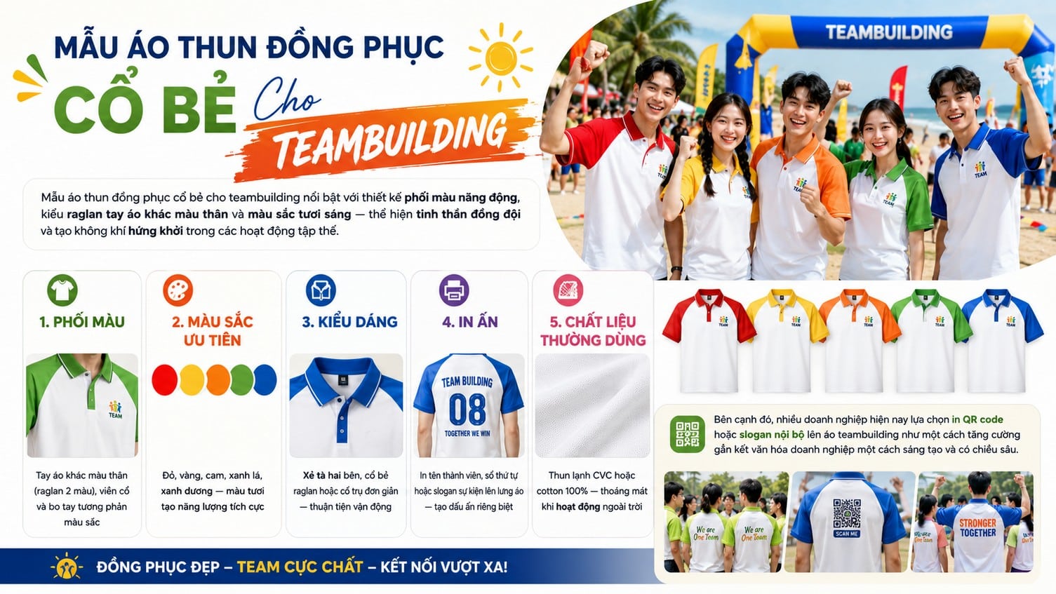 Polo phối màu cho hoạt động teambuilding