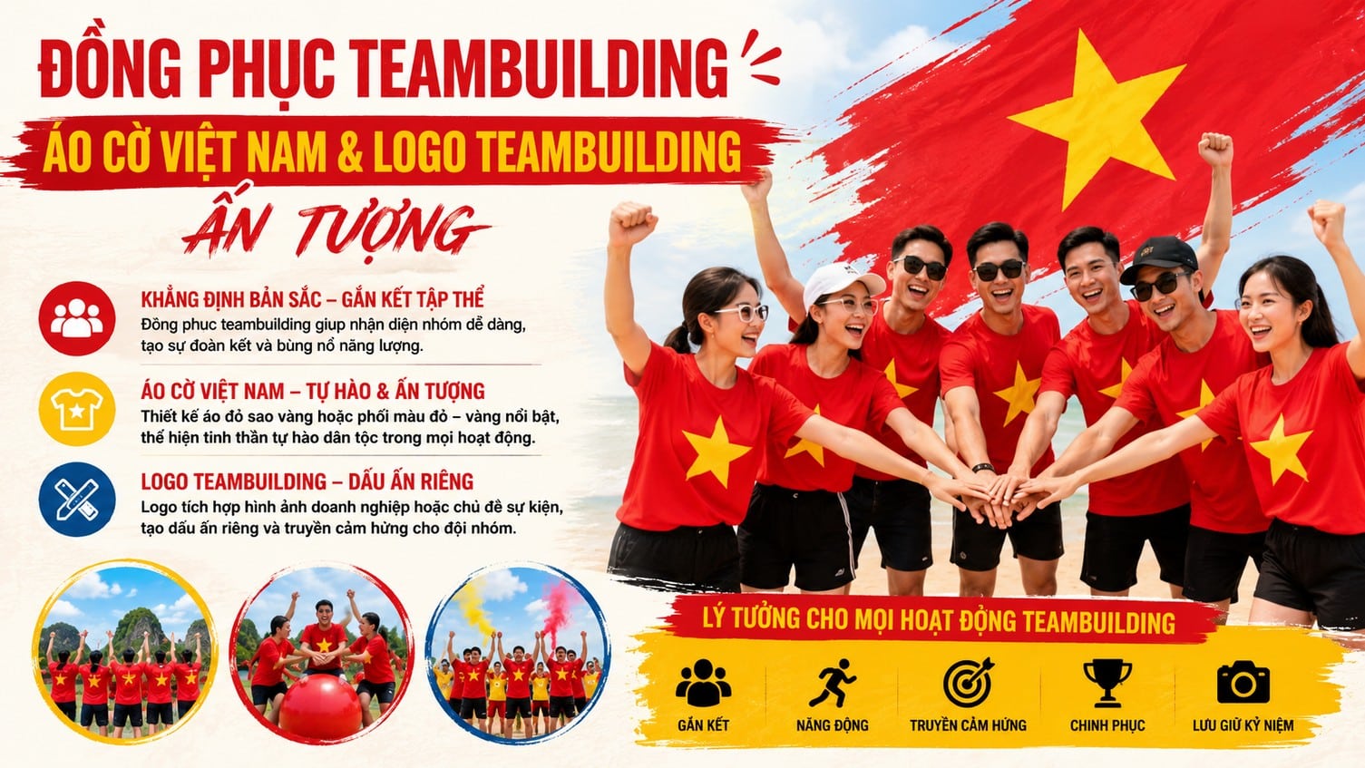 Đồng Phục Teambuilding: Áo Cờ Việt Nam & Logo Teambuilding Ấn Tượng