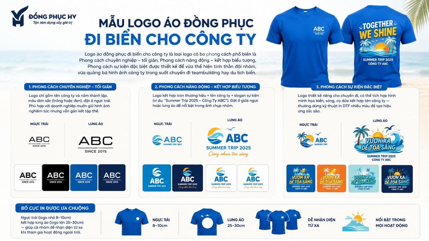 Minh họa logo áo đi biển cho công ty
