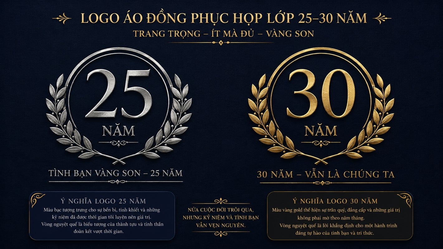 Minh họa logo áo họp lớp kỷ niệm 25 và 30 năm
