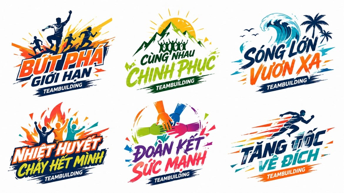 Minh họa logo áo teambuilding phong cách năng động